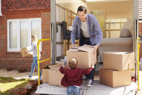 Professional packing and moving boxes prepared for a Hounslow home relocation