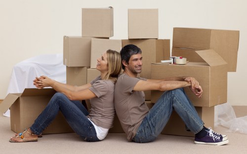 Packed moving boxes ready for a home move in Hounslow