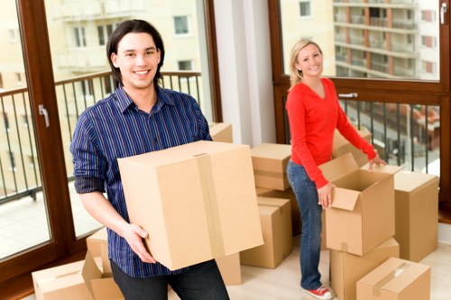 Removal van loading household furniture for a move